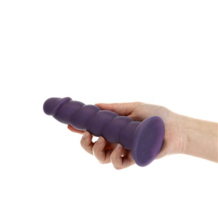Addiction Unicorn Fantasy 7 Inch Suction Cup Ribbed Dildo With Bonus PowerBullet