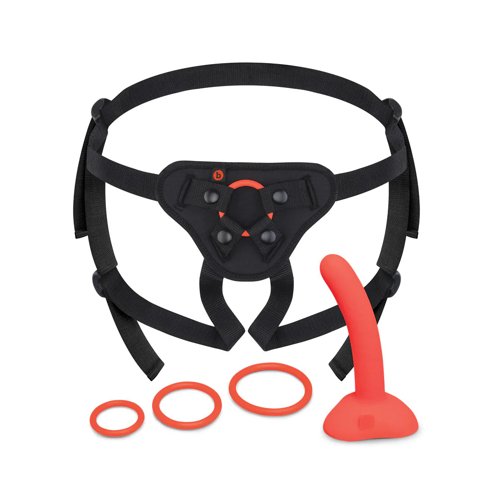 b-Vibe Beginners Strap-On Harness And 5 Inch Slim Silicone Dildo Set
