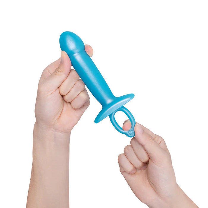 b-Vibe Butties Lil Dil Silicone Penis Shaped Anal Plug With Ergonomic Finger Ring