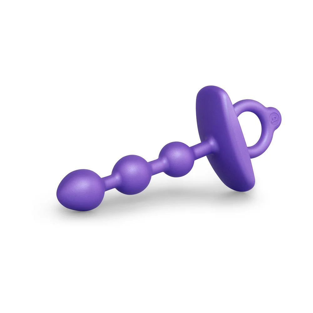 b-Vibe Butties Zip Flexible Silicone Graduated Size Anal Bead With Ergonomic Finger Ring