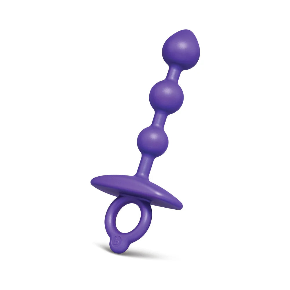 b-Vibe Butties Zip Flexible Silicone Graduated Size Anal Bead With Ergonomic Finger Ring