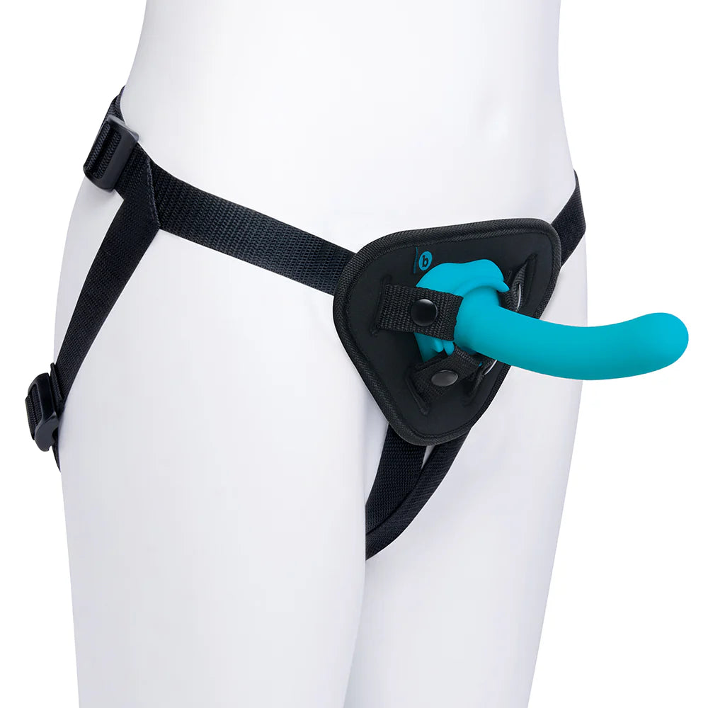 b-Vibe Every Body Strap-On Harness And 6 Inch Curved Silicone Dildo Set