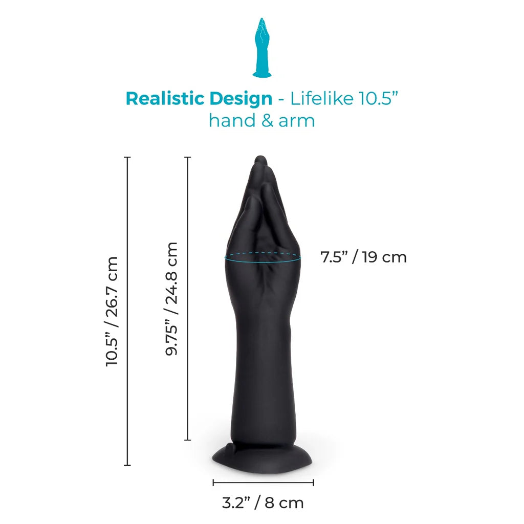 b-Vibe Vibrating Rechargeable Silicone Hand Fisting Dildo Realistic Girthy Strap-On Harness Compatible Dildo