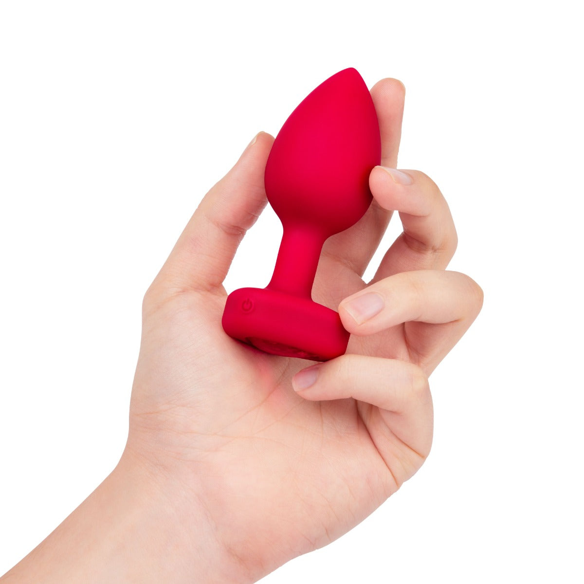 b-Vibe Medium Vibrating Heart Rechargeable Remote-Controlled Butt Plug with Heart-Shaped Jewel Base