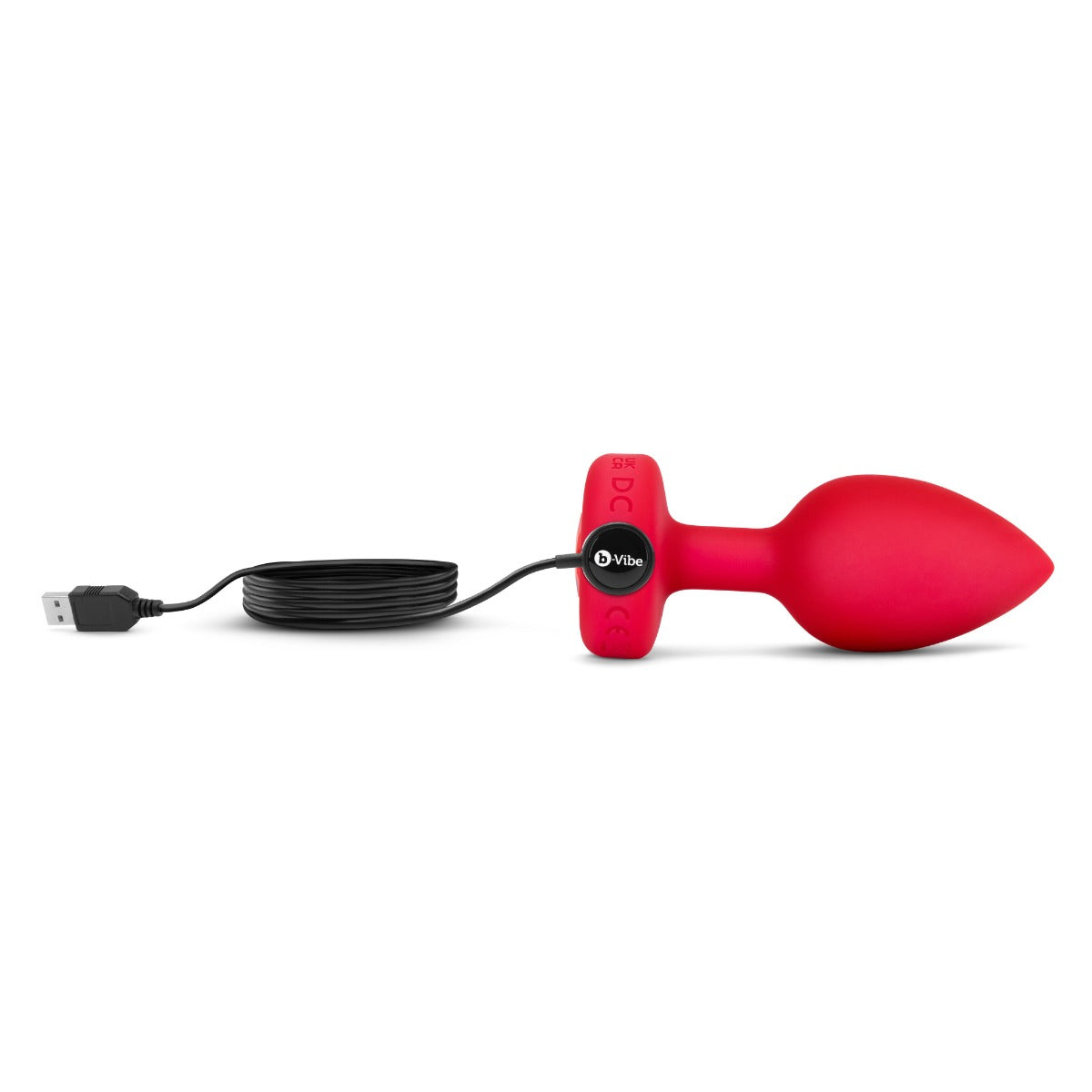 b-Vibe Medium Vibrating Heart Rechargeable Remote-Controlled Butt Plug with Heart-Shaped Jewel Base
