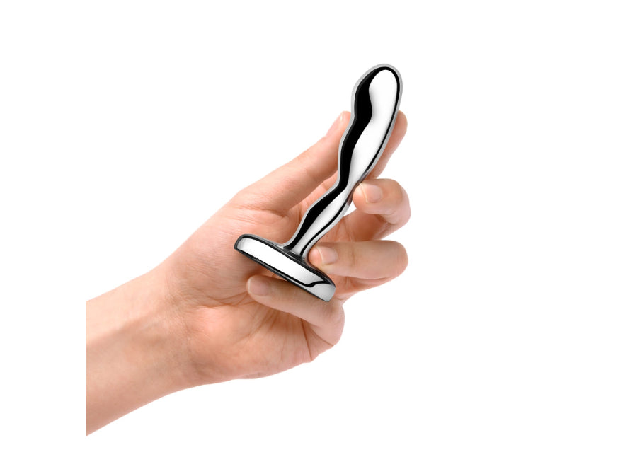 b-Vibe Stainless Steel Weighted Curved Prostate Plug