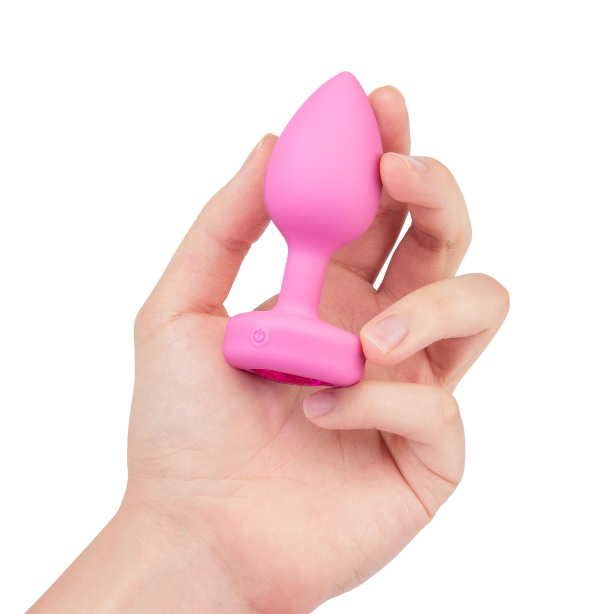 b-Vibe Small Vibrating Heart Rechargeable Remote-Controlled Butt Plug with Heart-Shaped Jewel Base