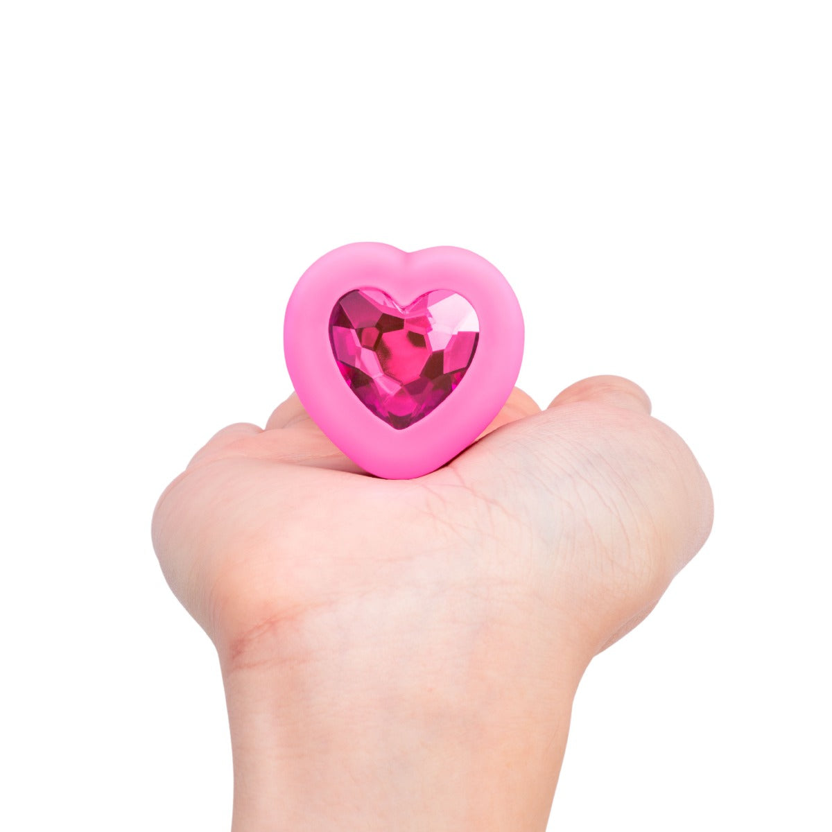 b-Vibe Small Vibrating Heart Rechargeable Remote-Controlled Butt Plug with Heart-Shaped Jewel Base