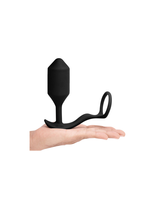 b-Vibe Vibrating XL Snug & Tug Weighted Plug and Ring