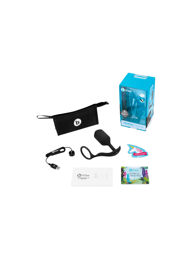 b-Vibe Vibrating XL Snug & Tug Weighted Plug and Ring