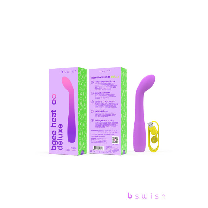 B Swish Bgee Heat Infinite Deluxe Rechargeable Silicone G-Spot Curved Warming Vibrator