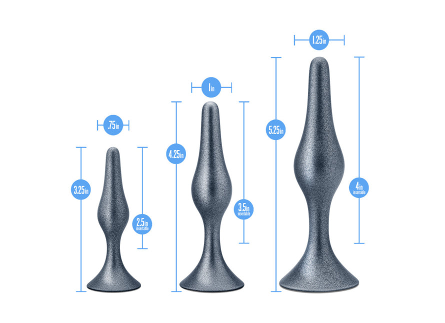 Blush Anal Adventures Matrix Genesis Silicone Graduated Tapered Butt Plug Set