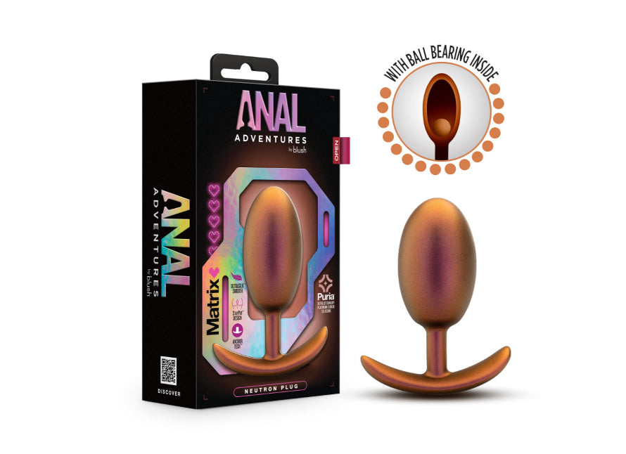 Blush Anal Adventures Matrix Neutron Plug Medium Silicone Weighted Rumbly Butt Plug