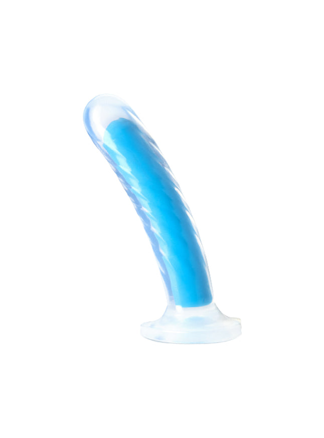 Blush Neo Elite Blue Glow-in-the-Dark Tao 7 Inch Silicone Dildo