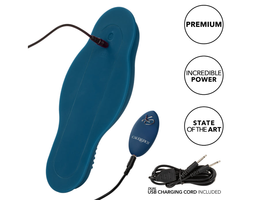 CalExotics Dual Rider Bump And Grind Remote Control Rechargeable Silicone Textured Vibrating Grinding Pad
