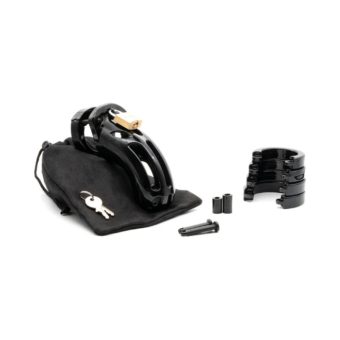 CB-X The Curve Black Breathable Large Locking Chastity Cage Kit