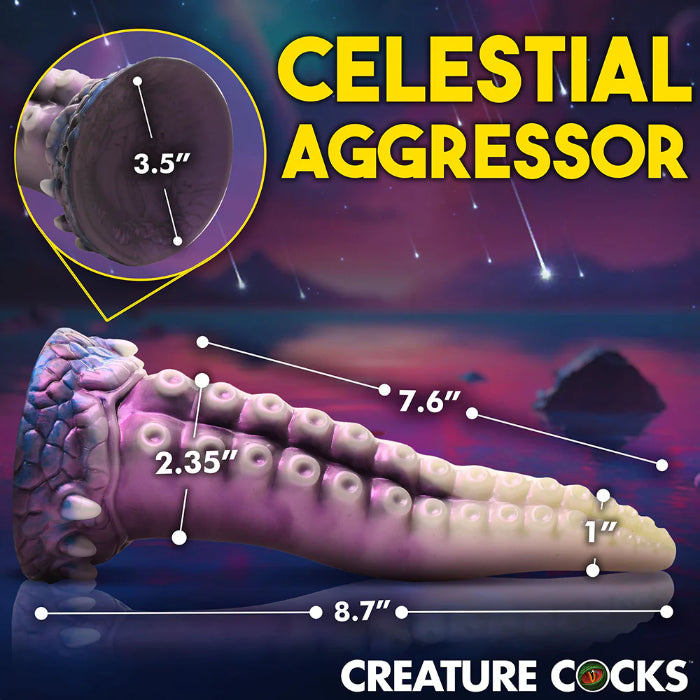Creature Cocks Astropus Tentacle Textured Fantasy Shaped Harnessable Silicone Dildo With Suction Cup