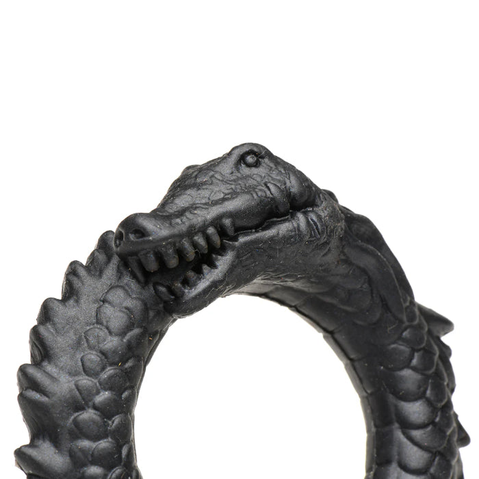 Creature Cocks Black Caiman Fantasy Shaped Silicone Cock Ring