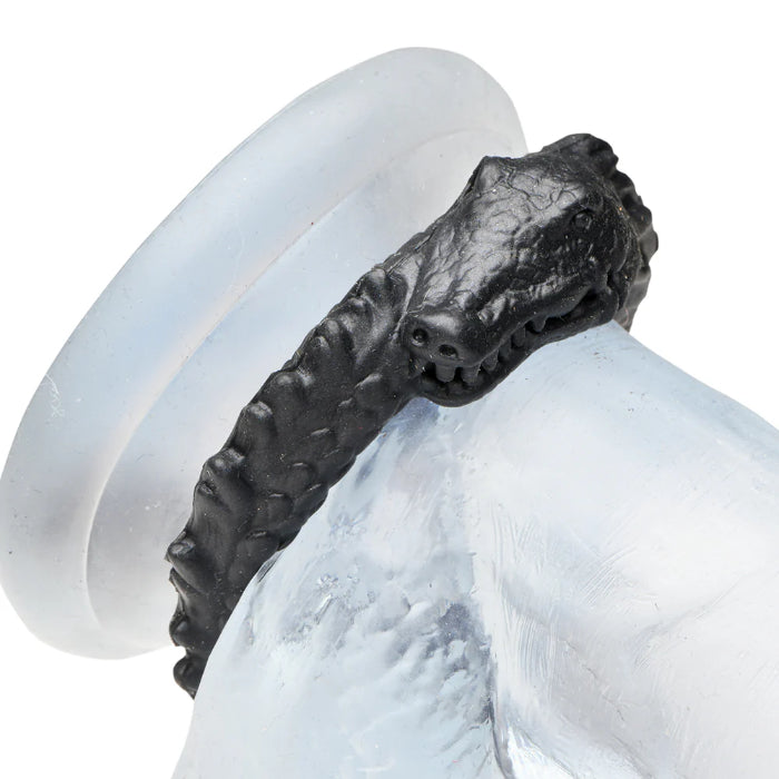 Creature Cocks Black Caiman Fantasy Shaped Silicone Cock Ring