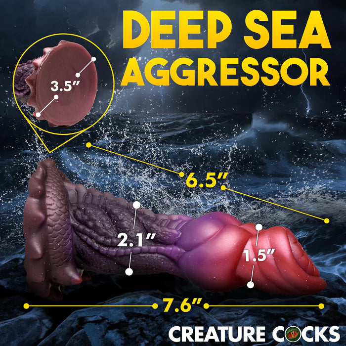 Creature Cocks Deep Diver Textured Fantasy Shaped Harnessable Silicone Dildo With Suction Cup