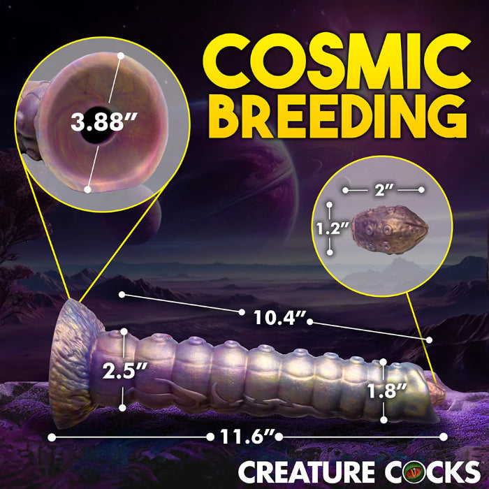 Creature Cocks Deep Invader Tentacle Textured Extra Large Ovipositor Fantasy Shaped Harnessable Dildo with Silicone Eggs