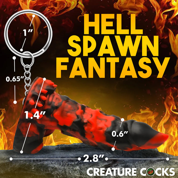 Creature Cocks Fire Demon Mini Fantasy Shaped Dildo Keychain