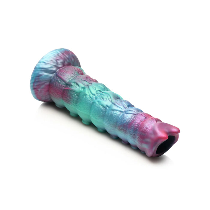 Creature Cocks Galactic Silicone Ovipositor Dildo Tentacle Textured Fantasy Shaped Harnessable Silicone Dildo with Silicone Eggs