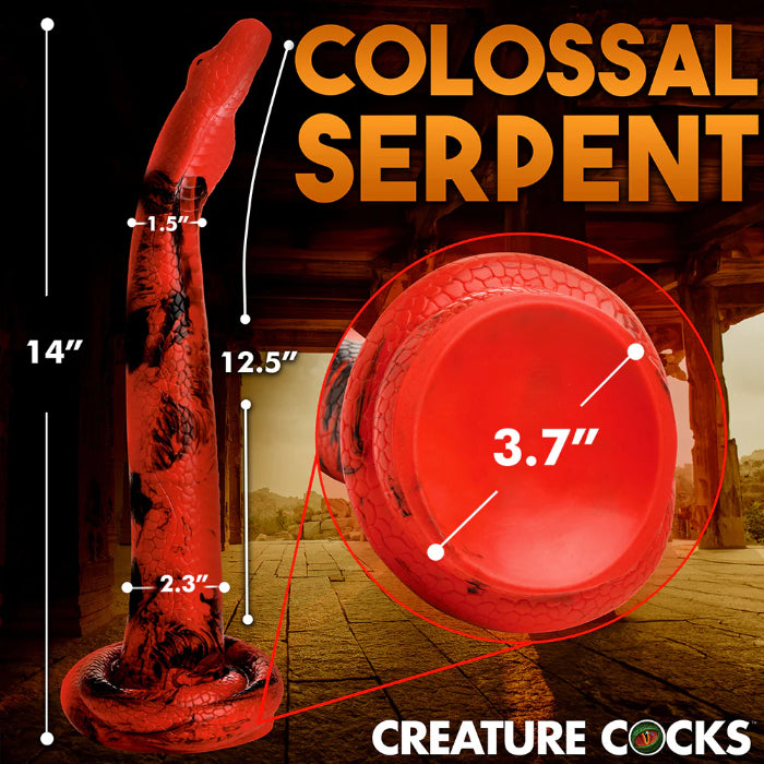 Creature Cocks King Cobra Silicone Fantasy Shaped Extra Long Harnessable Dildo With Suction Cup