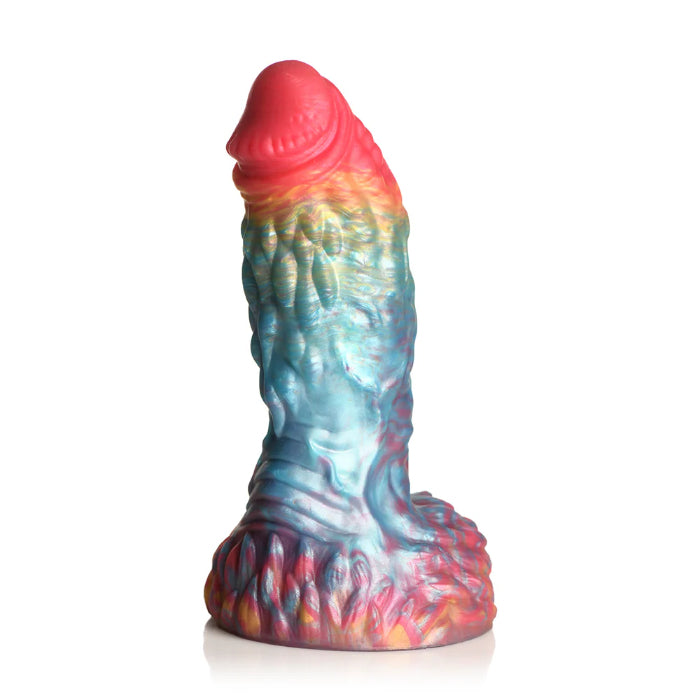 Creature Cocks Rainbow Phoenix Vibrating Rechargeable Remote Controlled Fantasy Shaped Harnessable Silicone Dildo With Suction Cup