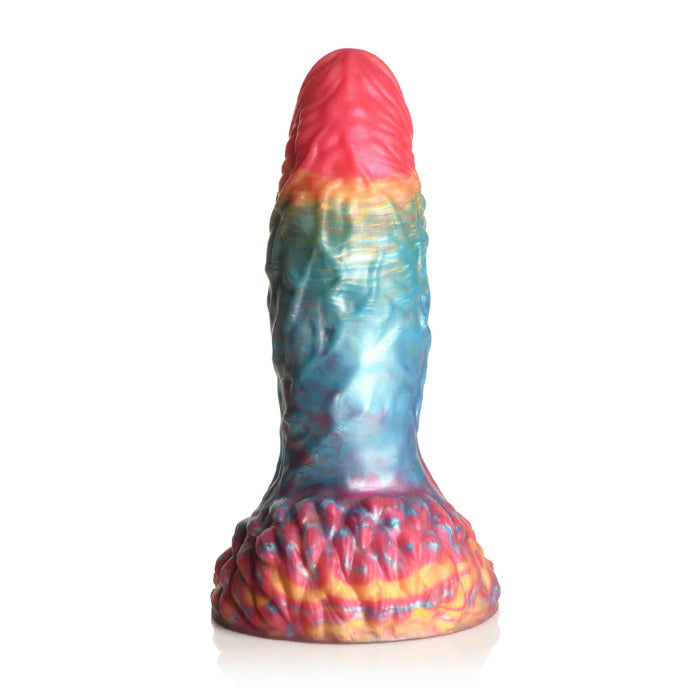 Creature Cocks Rainbow Phoenix Vibrating Rechargeable Remote Controlled Fantasy Shaped Harnessable Silicone Dildo With Suction Cup