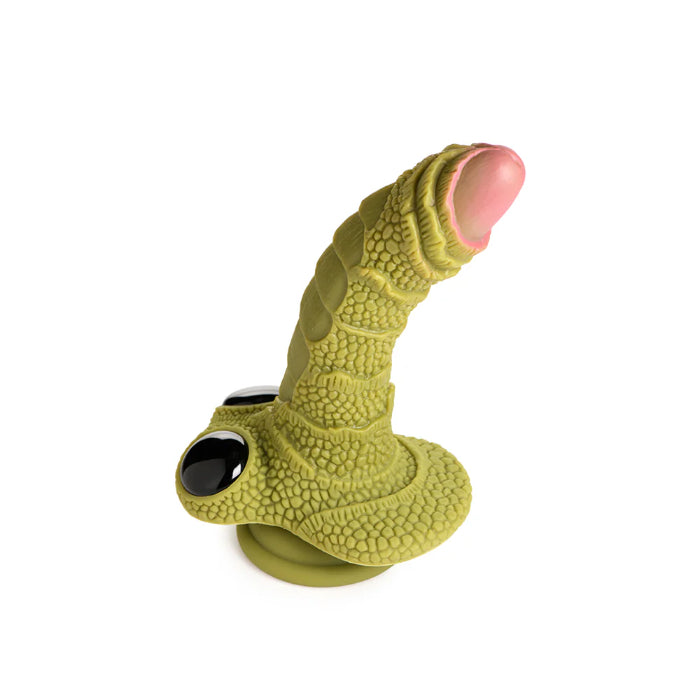 Creature Cocks Swamp Monster Green Scaly Fantasy Harnessable Silicone Dildo with Suction Cup