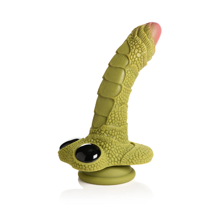Creature Cocks Swamp Monster Green Scaly Fantasy Harnessable Silicone Dildo with Suction Cup