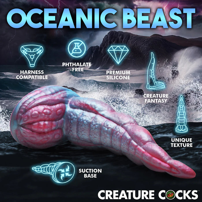 Creature Cocks Tentacle Cock Tentacle Shaped Fantasy Harnessable Silicone Dildo with Suction Cup