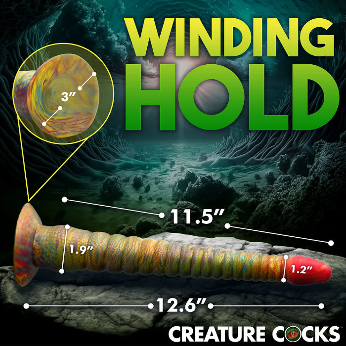 Creature Cocks Tentacle Cock Tentacle Shaped Fantasy Extra Long Harnessable Silicone Dildo with Suction Cup