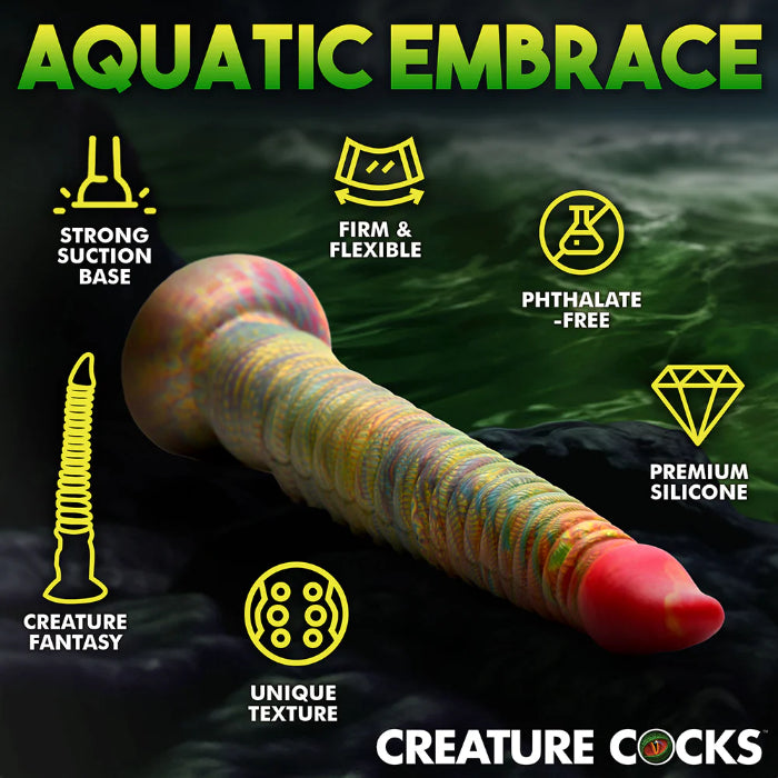 Creature Cocks Tentacle Cock Tentacle Shaped Fantasy Extra Long Harnessable Silicone Dildo with Suction Cup