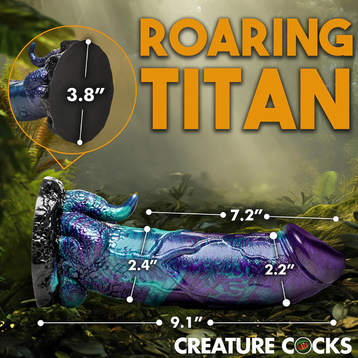 Creature Cocks XL Dino Dick Dinosaur Fantasy Shaped Harnessable Silicone Dildo With Suction Cup