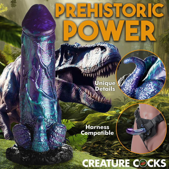 Creature Cocks XL Dino Dick Dinosaur Fantasy Shaped Harnessable Silicone Dildo With Suction Cup
