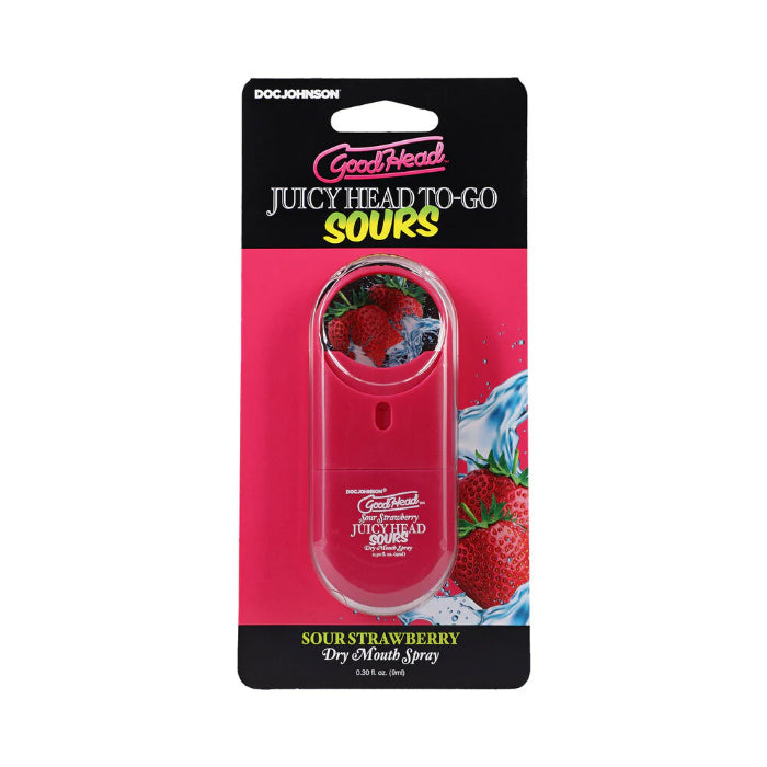 Doc Johnson GoodHead Juicy Head Dry Mouth Mouthwatering Spray To-Go Sour Strawberry Flavor