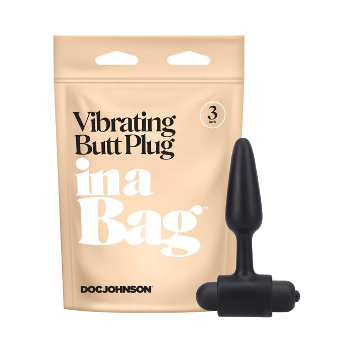 Doc Johnson In A Bag 3 Inch Silicone Battery Operated Vibrating Butt Plug