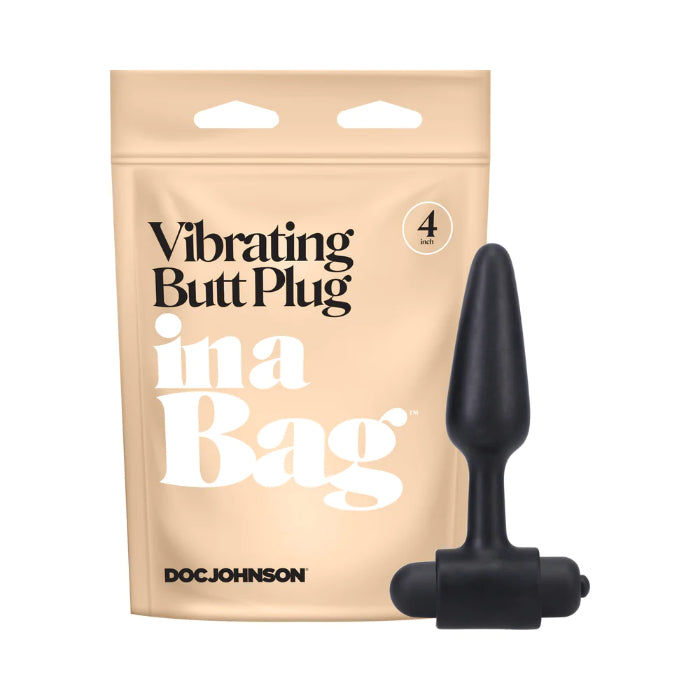 Doc Johnson In A Bag 4 Inch Silicone Battery Operated Vibrating Butt Plug