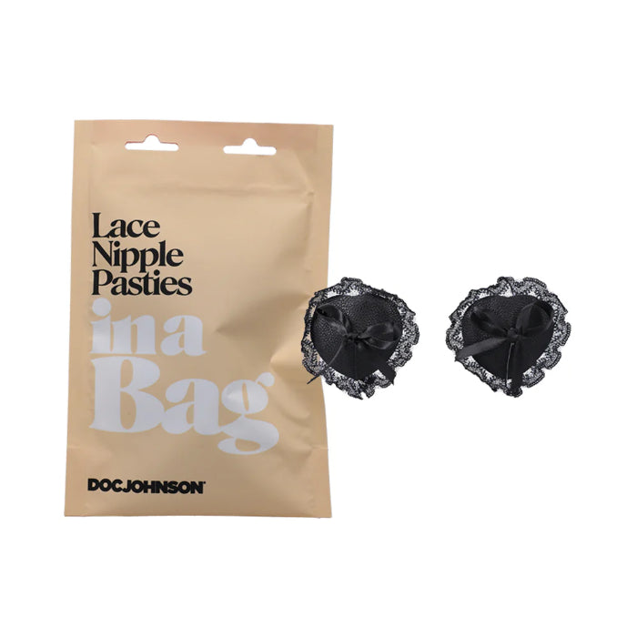 Doc Johnson In A Bag Reusable Lace Faux Leather Pasties