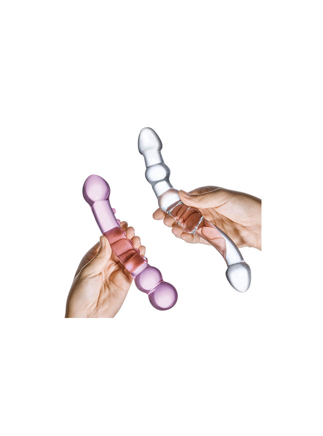 Double Pleasure Glass Dildo 2-Piece Set