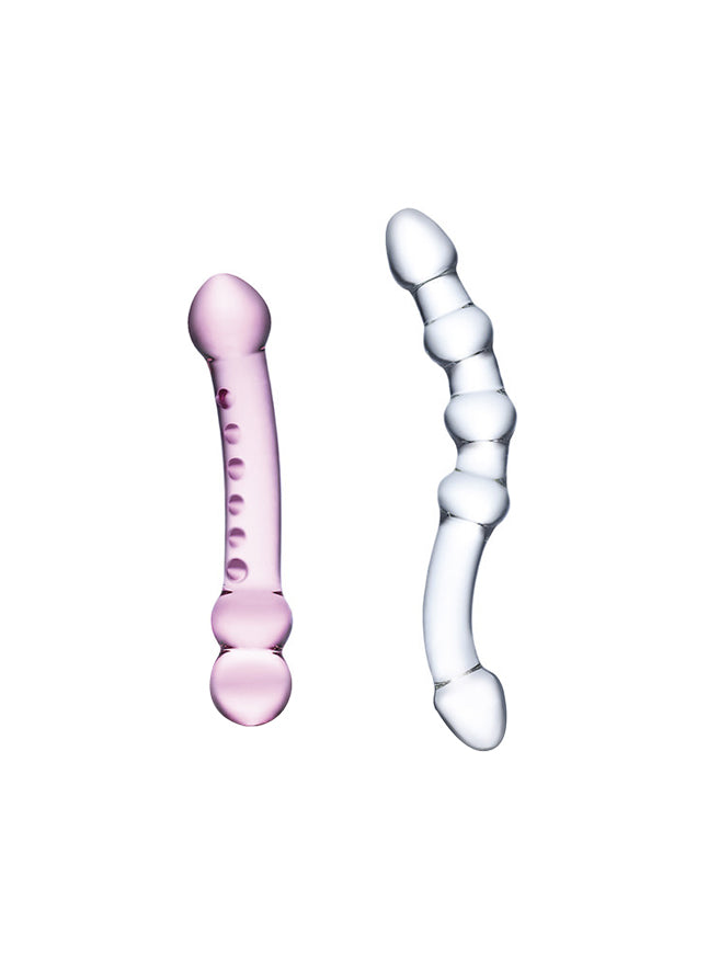 Double Pleasure Glass Dildo 2-Piece Set