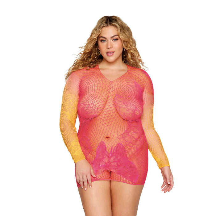 Dreamgirl Versatile Reversible Butterfly Fishnet Bodystocking And Dress