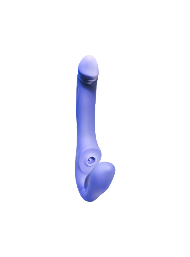 Evolved 2 Become 1 Silicone Rechargeable Triple-Motor Air Pulse Remote Controlled Double Dildo