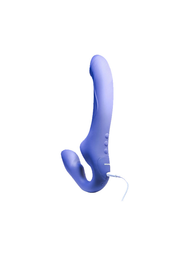 Evolved 2 Become 1 Silicone Rechargeable Triple-Motor Air Pulse Remote Controlled Double Dildo