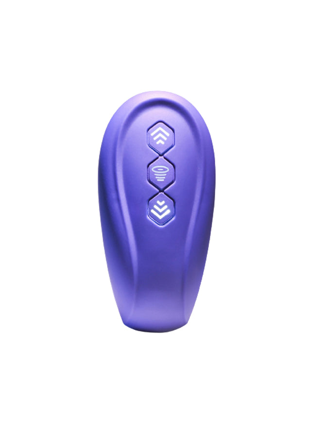 Evolved 2 Become 1 Silicone Rechargeable Triple-Motor Air Pulse Remote Controlled Double Dildo