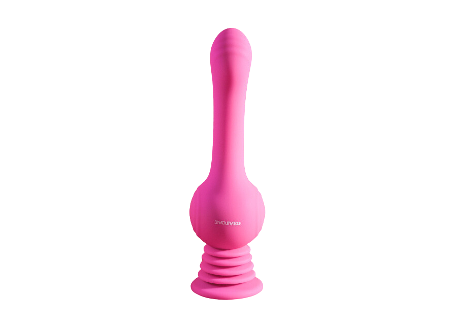 Evolved Gyro Vibe Rechargeable Powerful Gyrating Suction Cup Silicone Vibrator