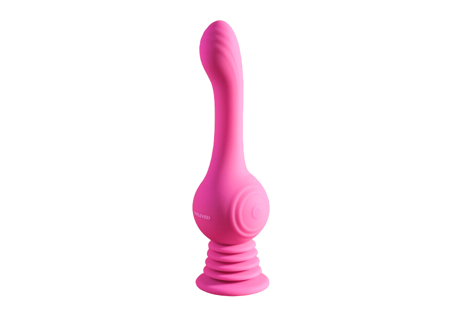 Evolved Gyro Vibe Rechargeable Powerful Gyrating Suction Cup Silicone Vibrator