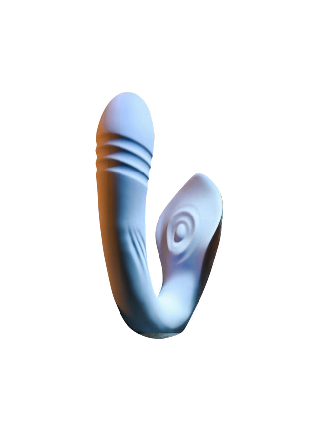 Evolved Tap & Thrust Rechargeable Silicone Thrusting Tapping Curved Vibrator